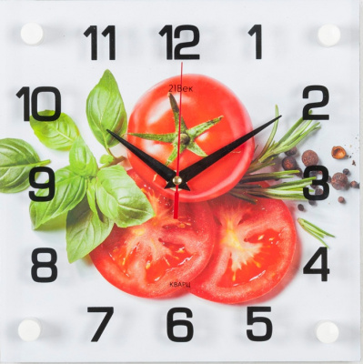 2525-013 Часы настенные "Томаты с базиликом" Рубин