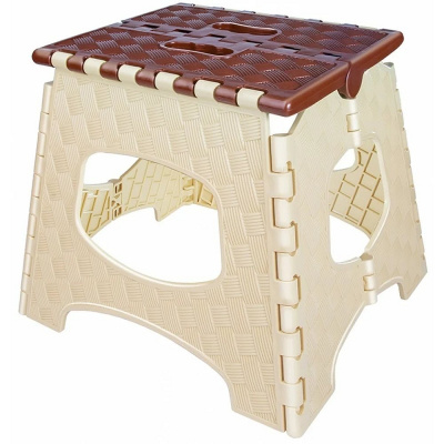 Табурет складной «МУЛЬТИСТУЛ» малый бежево-коричневый 28см (16) Э-113