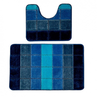 Коврик QUADRO comfort 2шт 60*100/50*60см (синий)