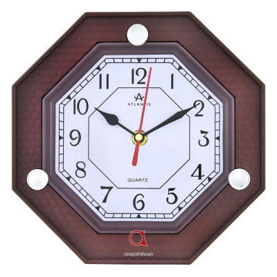 6243-TLD brown 212x42x212мм Часы настенные Atlantis