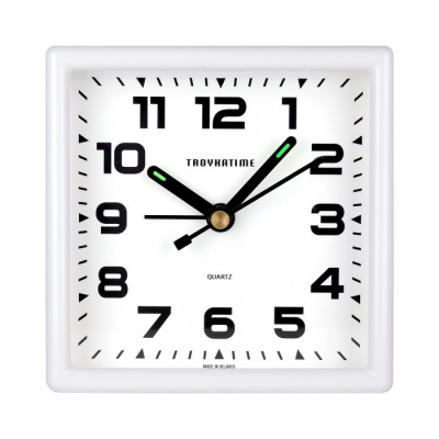 Будильник БЭМ-08.10801 95х95мм белый TROYKATIME