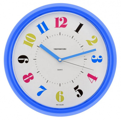 21241215 голубой D245мм Часы настенные TROYKATIME