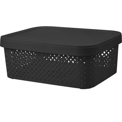 Корзина для хранения с крышкой Plast Team Black 10 л 36*27,5*13,9см PT500511621 (7) @@