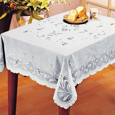 Скатерть ПВХ EMBOSSED 150x230см белая арт.С629 (12/24)