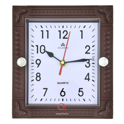 6303-TLD brown 185x41x211мм Часы настенные Atlantis