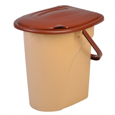 Ведро-туалет Elfplast 22л, бежевый/коричневый, высота 40см Э-143 (5)