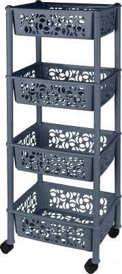 Этажерка Keeplex Light на колесиках 4-хсекц.прямоуг.37х29х93,5см космический серый KL282912026 (8)