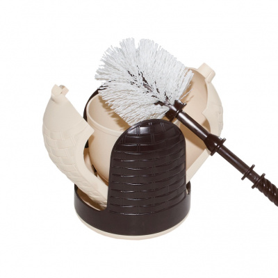 Комплект WC (ерш+подставка) "Лидер" крем-коричневый "Милих" (8) МЛ-05063 (ерш кремовый) 