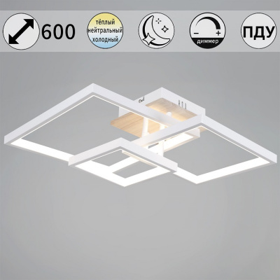 98560-0.3-03 WH+WOOD D600 102W ПДУ Светильник светодиодный (1)