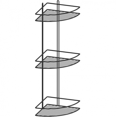 Полка угловая 3-х Чернная матовая овал 4893-3/ЧМПУО-3 (10)