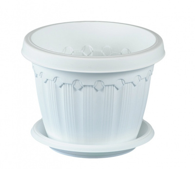 Кашпо "Флавия" 5,0л с поддоном Э-061 (40) белый