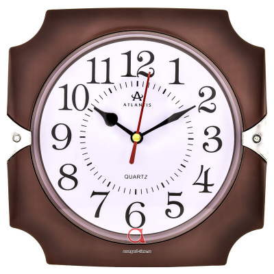 5979-TLD brown 180x180x40мм Часы настенные Atlantis 