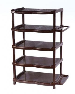 Полка д/обуви ЭЛЬФ 5 секций (коричневый) Э-034 (4)