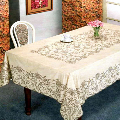 Скатерть ПВХ EMBOSSED 120x150см бежевая арт.С371 (12/48)
