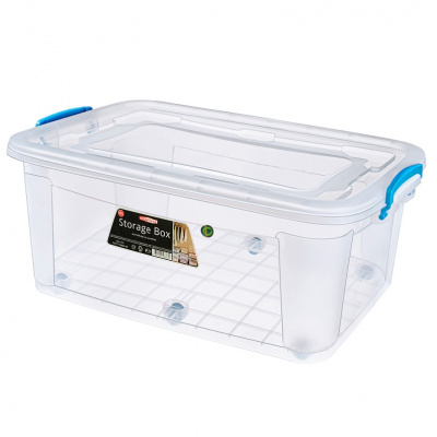 Контейнер "Storage Box" 40л на колёсах (прозрачный) Э-375 (6) Контейнер "Storage Box" 40л на колёсах (прозрачный) Э-375 (6)