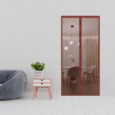Штора антимоскитная для двери на магнитах SweetSun 100х210 (1/100) коричневый