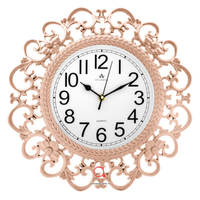 3670-TLD rose gold 380x380x54мм Часы настенные Atlantis