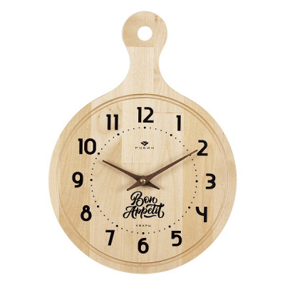 2536-001 Часы настенные из дерева "Разделочная доска Bon Appetit" Рубин