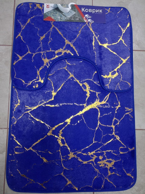 Коврик Baizheng 2шт (50*80+40*50) BZY258 меховой мрамор синий