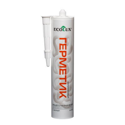 Герметик ECOLUX силиконовый общего назначения А-30 белый 260мл (20)