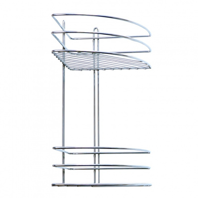 Полка угловая 2-х Хром овал высокая 4894-2/ХПУОВ-2 (10)