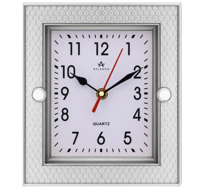 6237-TLD silver 220x190x41мм Часы настенные Atlantis