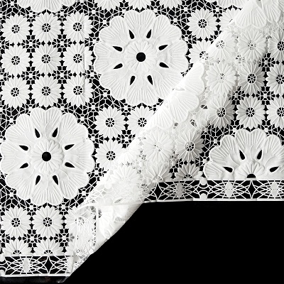 004-white Клеенка столовая ПВХ Вилина "Lace" 1,37*22м