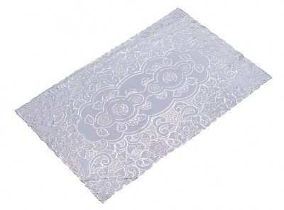 Салфетка ПВХ кружевная 60*100см белый перламутр (12!!!/120) прямоугольник
