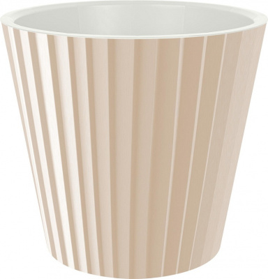 Горшок для цветов InGreen Sand D190мм, 3,3л c дренажной вставкой молочный шоколад IG640110047 (9)