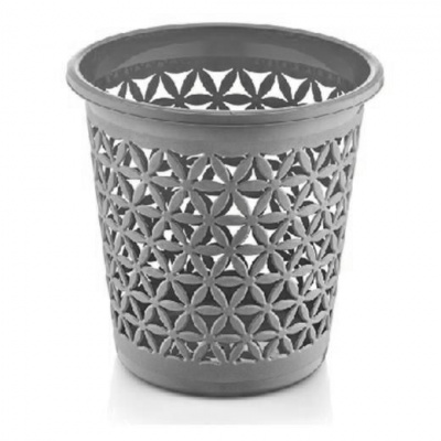 Корзина для бумаг DDStyle ФЛОВЕР 11л. серебро (05306) (1/48)