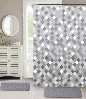 Штора для ванны Delly полиэстер 170*180см (12 колец) XQ-200