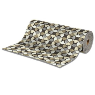 Ковровая дорожка icarpet PRINT антискользящая "Медальон" 0,8*15м серо-коричневый