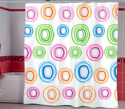 Штора для ванны MIRANDA COLOR CIRCLE 180*200см