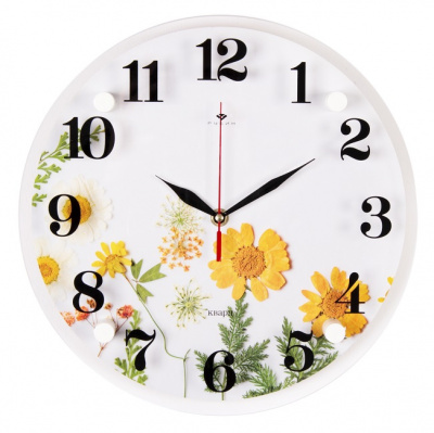 3030-033 Часы настенные "Цветочная композиция" Рубин