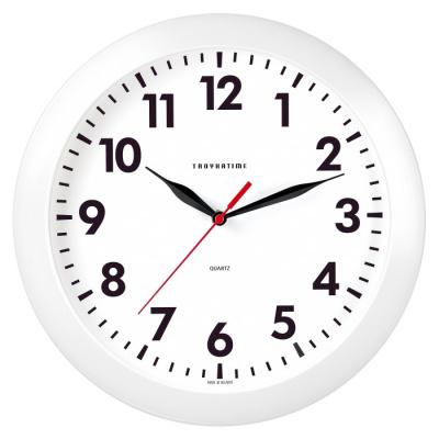 11110118 белый D290мм Часы настенные TROYKATIME