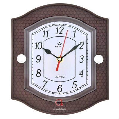 6234-TLD brown 220x190x41мм Часы настенные Atlantis