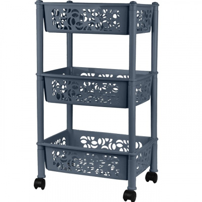 Этажерка Keeplex Light на колесиках 3-хсекц.прямоуг.37х29х69см космический серый KL282812026 (10)