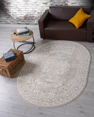 Ковер NOVA 0,8*1,5 овал 04089A CREAM / LIGHT GRI