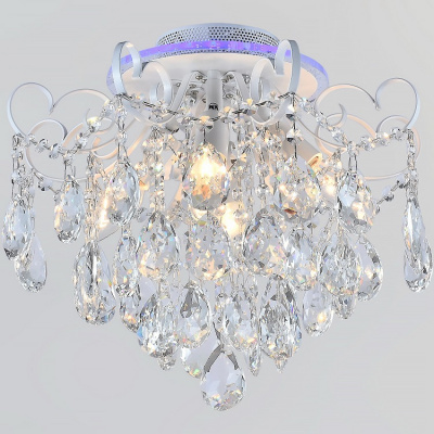 04024-0.3-04 4хЕ14 WH+SILVER+RGB Светильник потолочный с хрусталем (1)