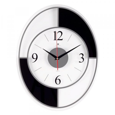 3445-002 Часы настенные прозрачные открытая стрелка "Шахматы" Рубин