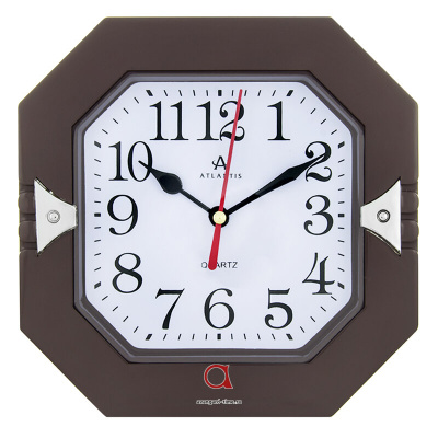 5978-TLD brown 187x184x42мм Часы настенные Atlantis