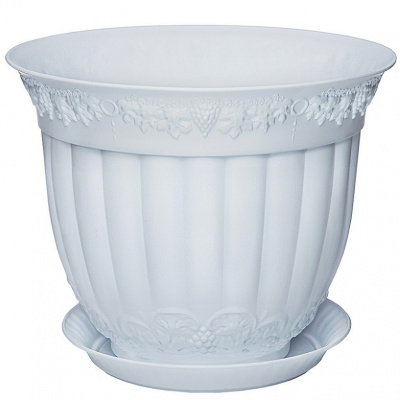 Кашпо "Флора" 9,5л с поддоном Э-216 (20) белый