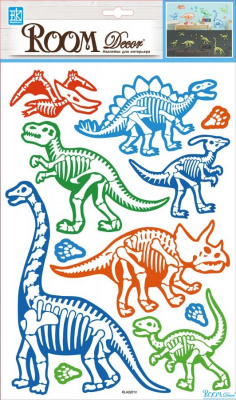 0201 RLA  Декоративная наклейка "Динозавры день-ночь"