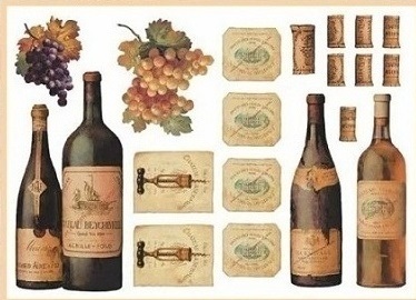35  Декоративная наклейка "Вино и виноград"