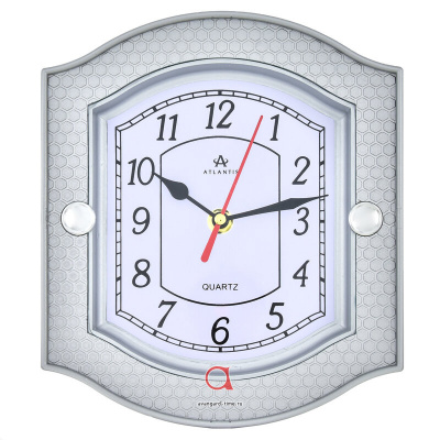 6234-TLD silver 190x41x220мм Часы настенные Atlantis