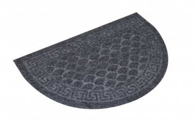 Коврик влаговпитывающий "Чешуйки" 60*90см полукруг серый (10)