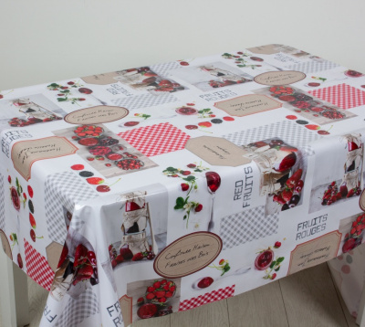 Клеенка Глянец "Ягоды и фрукты" на тканой основе 1,4м*20м (20) GX-1178A