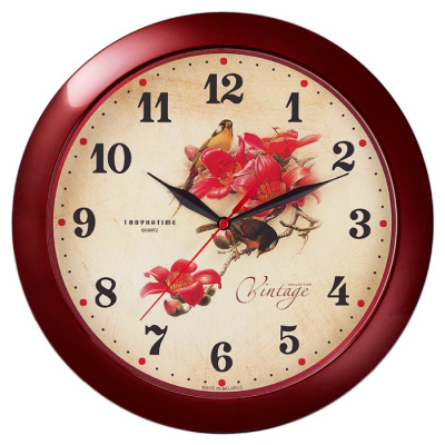 11131155 бордовый D290мм Часы настенные TROYKATIME