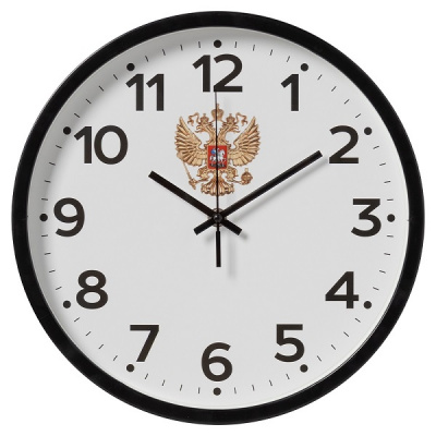 3027-022 Часы настенные круг d=30см черный "Россия" Рубин