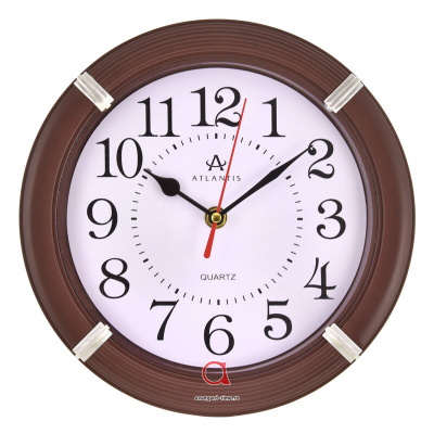 6049-TLD brown 240x45x240мм Часы настенные Atlantis